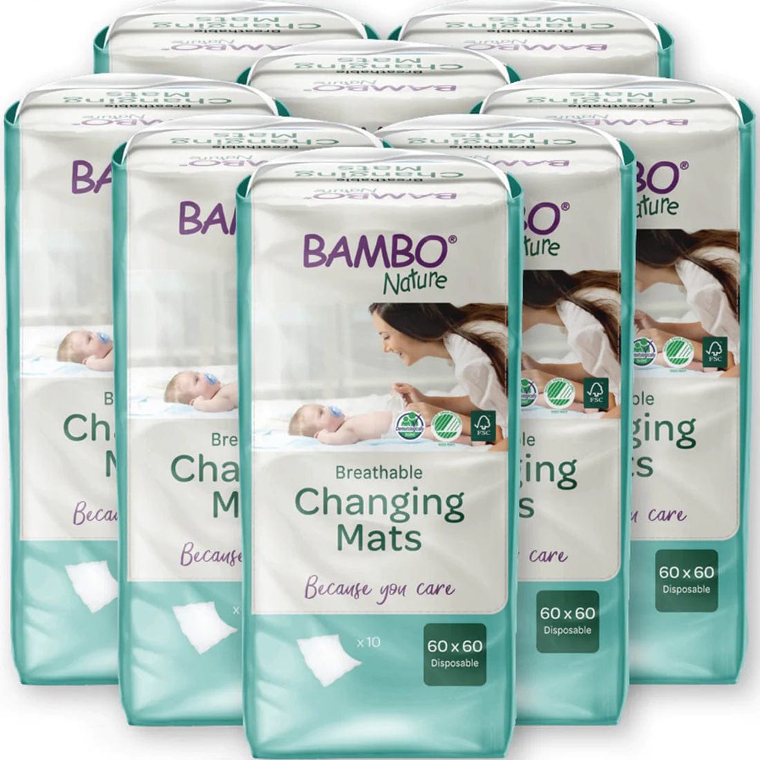 Bambo Nature Breathable Changing Mats, 24 Inch Square