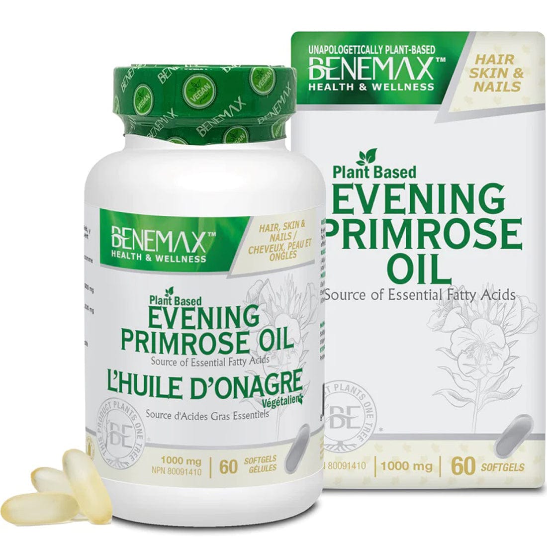 Benemax Plant Based Evening Primrose Oil, 1000mg Softgels