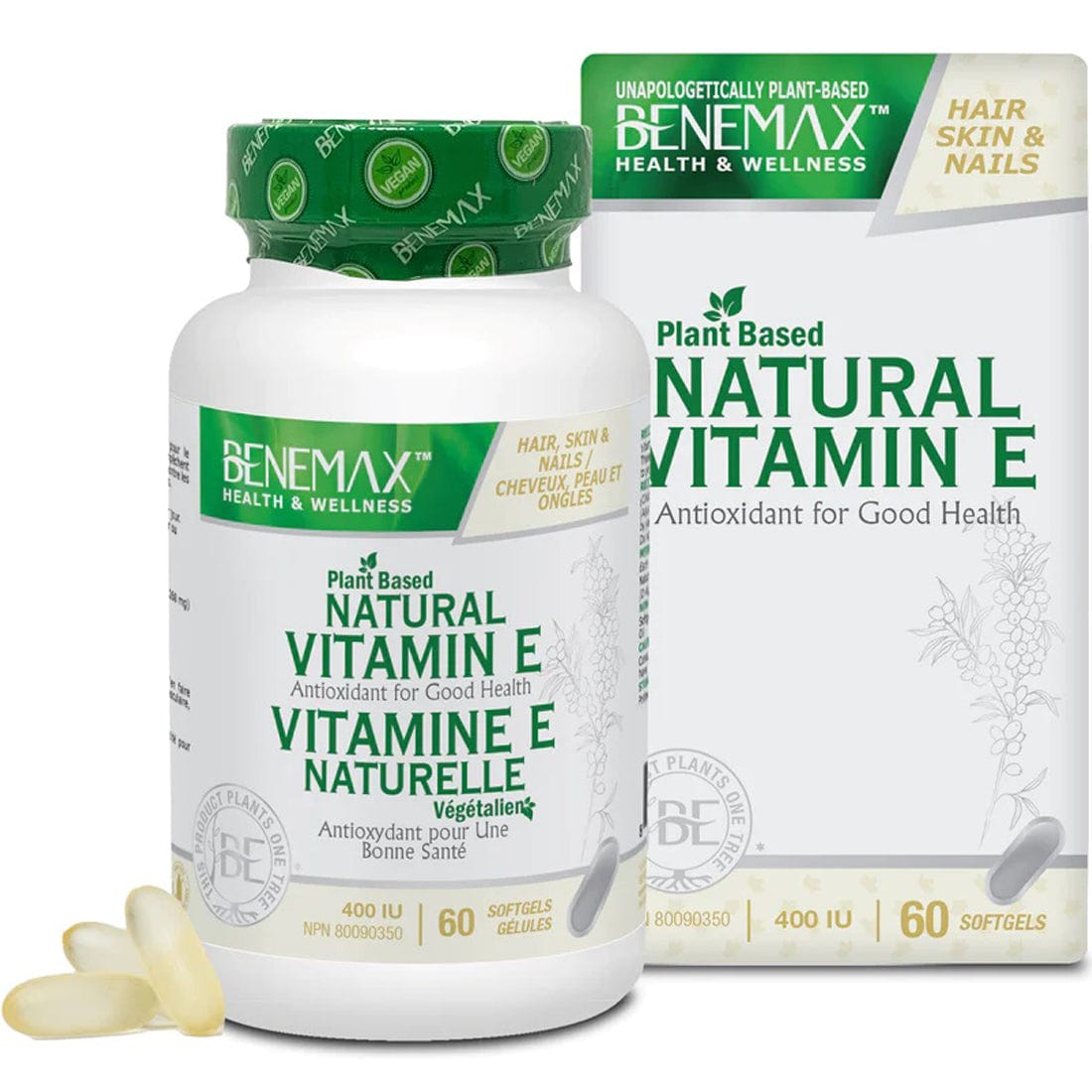 Benemax Plant Based Natural Vitamin E 400IU Softgels