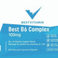 BestVitamin Best B6 Complex, 100mg B6 Plus B-Complex, Non-GMO, 60 Vegetable Capsules