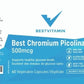 BestVitamin Best Chromium Picolinate 500mcg, Helps manage blood sugar, Non-GMO, 60 Vegetable Capsules