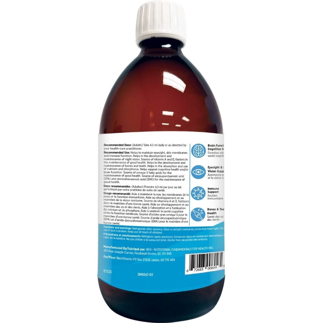 BestVitamin Best Cod Liver Oil, Non-GMO, 500ml