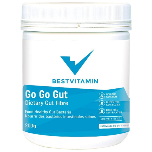 Bestvitamin Go Go Gut, Larch Arabinogalactan Prebiotic Gut Fibre to Feed Healthy Gut Bacteria, 200g, Clearance 50% Off, Final Sale