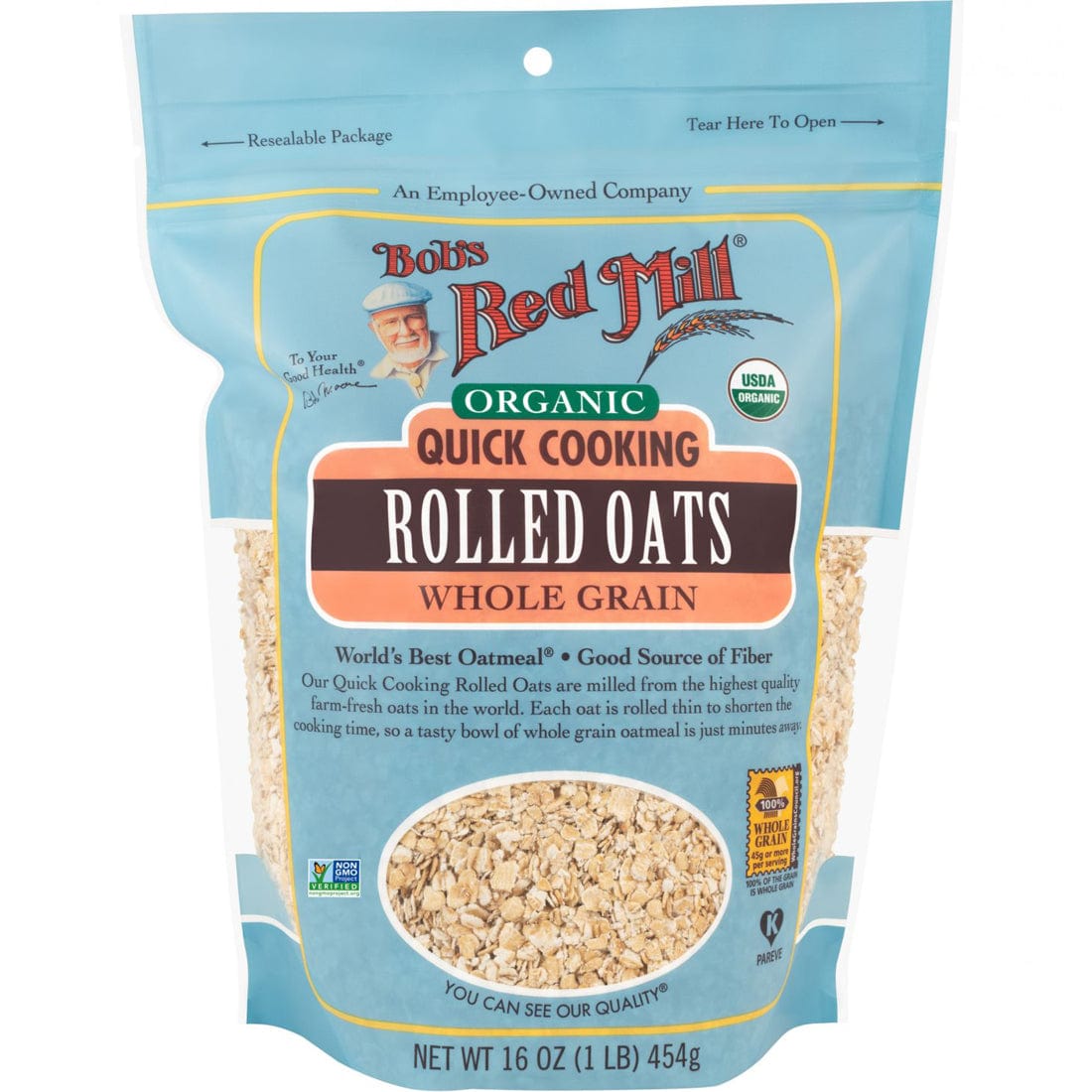 Bob's Red Mill Organic Quick Rolled Oats, 454g