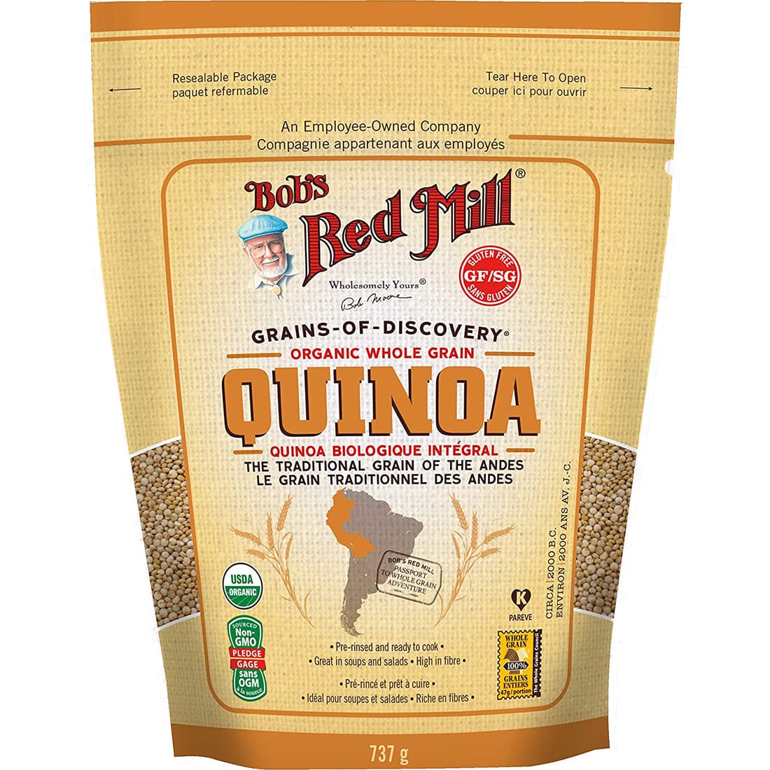 Bob's Red Mill Organic Whole Grain Quinoa, 737g
