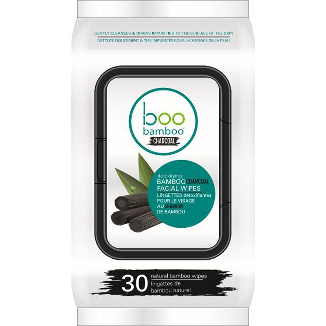 Boo Bamboo Boo Charcoal Cleansing Face Wipes, 30 WIpes