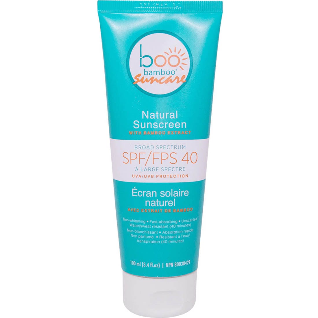 Boo Bamboo Natural Sunscreen Lotion SPF 40, 100ml (NEW!)