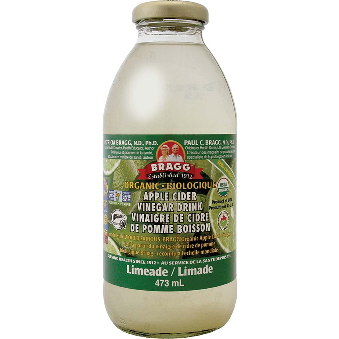 Bragg Apple Cider Vinegar and Limeade (Factory Case), 12 x 473ml