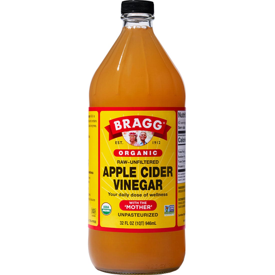 Bragg Apple Cider Vinegar, Organic and Raw, Glass Bottle, ***Limit 1 Per Order***