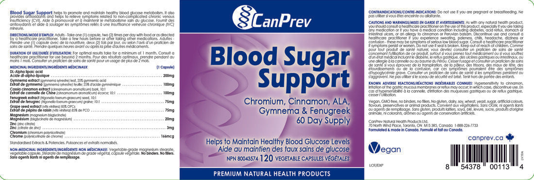 CanPrev Blood Sugar Support, 120 Vegicaps