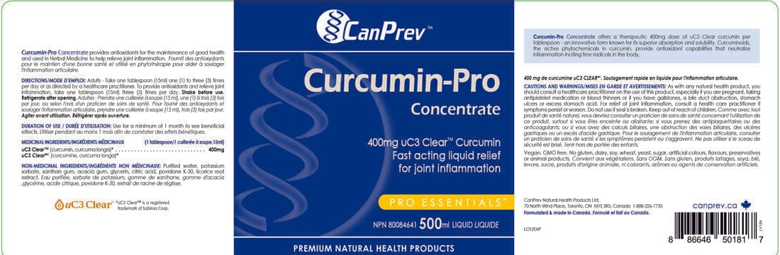 CanPrev Curcumin-Pro Liquid Curcumin, 500ml