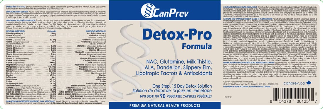 CanPrev Detox-Pro Formula (15 Day Liver Detox), 90 Vegicaps