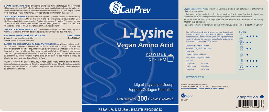 CanPrev L-Lysine Powder, 300g