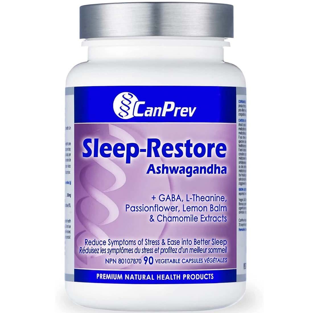 CanPrev Sleep-Restore with Ashwagandha 62.5mg, 90 Vegetable Capsules