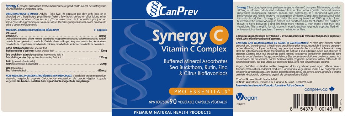 CanPrev Synergy C with Sea Buckthorn (Vitamin C), 90 Vegicaps