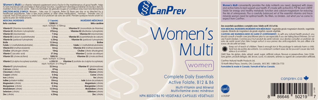 CanPrev Women's Multi, 90 Vegetable Capsules