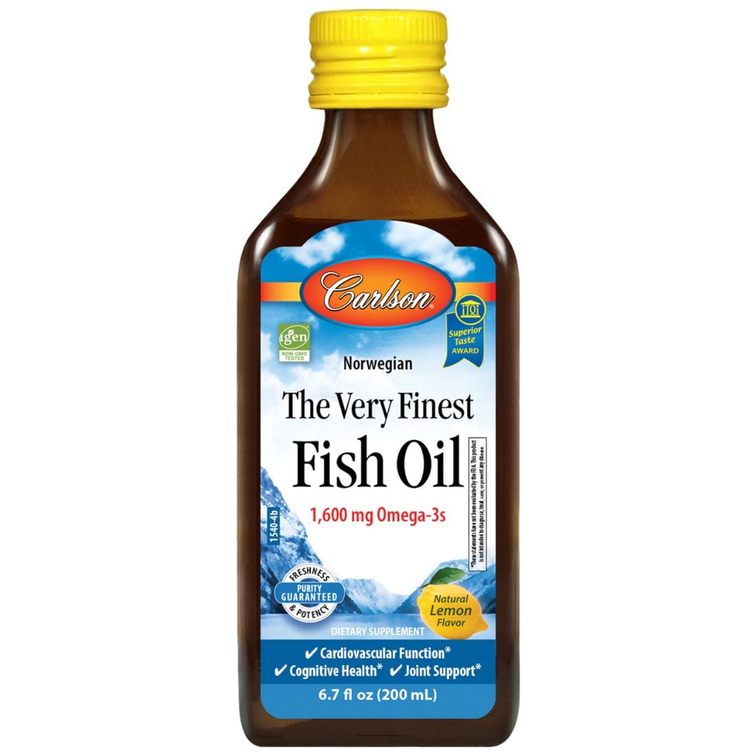 Carlson The Very Finest Fish Oil Liquid (TG), Wild Caught, Sustainably Sourced