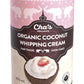 Chas Organics Coconut Whipping Cream, Case of 6 x 400ml