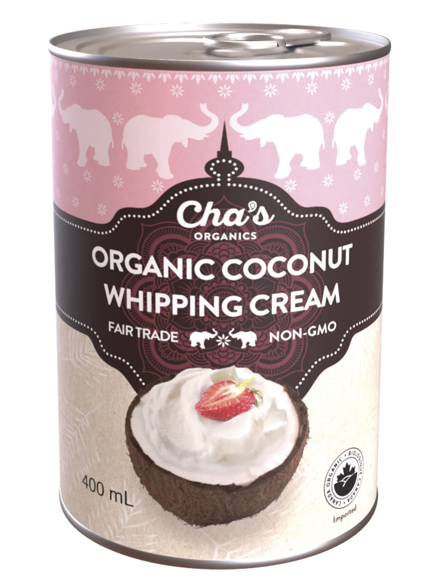 Chas Organics Coconut Whipping Cream, Case of 6 x 400ml