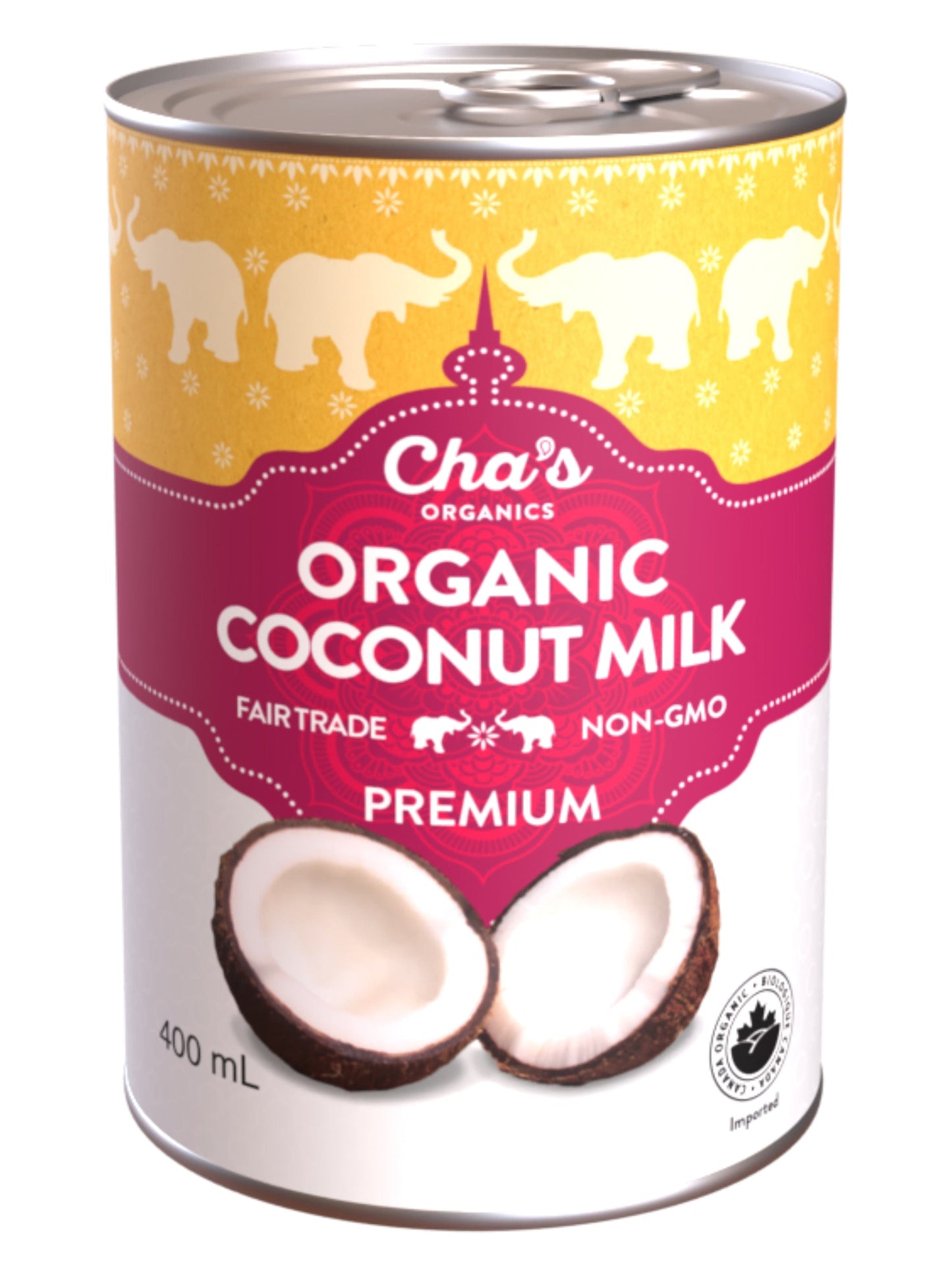 Chas Organics Premium Coconut Milk, Case of 12 x 400ml