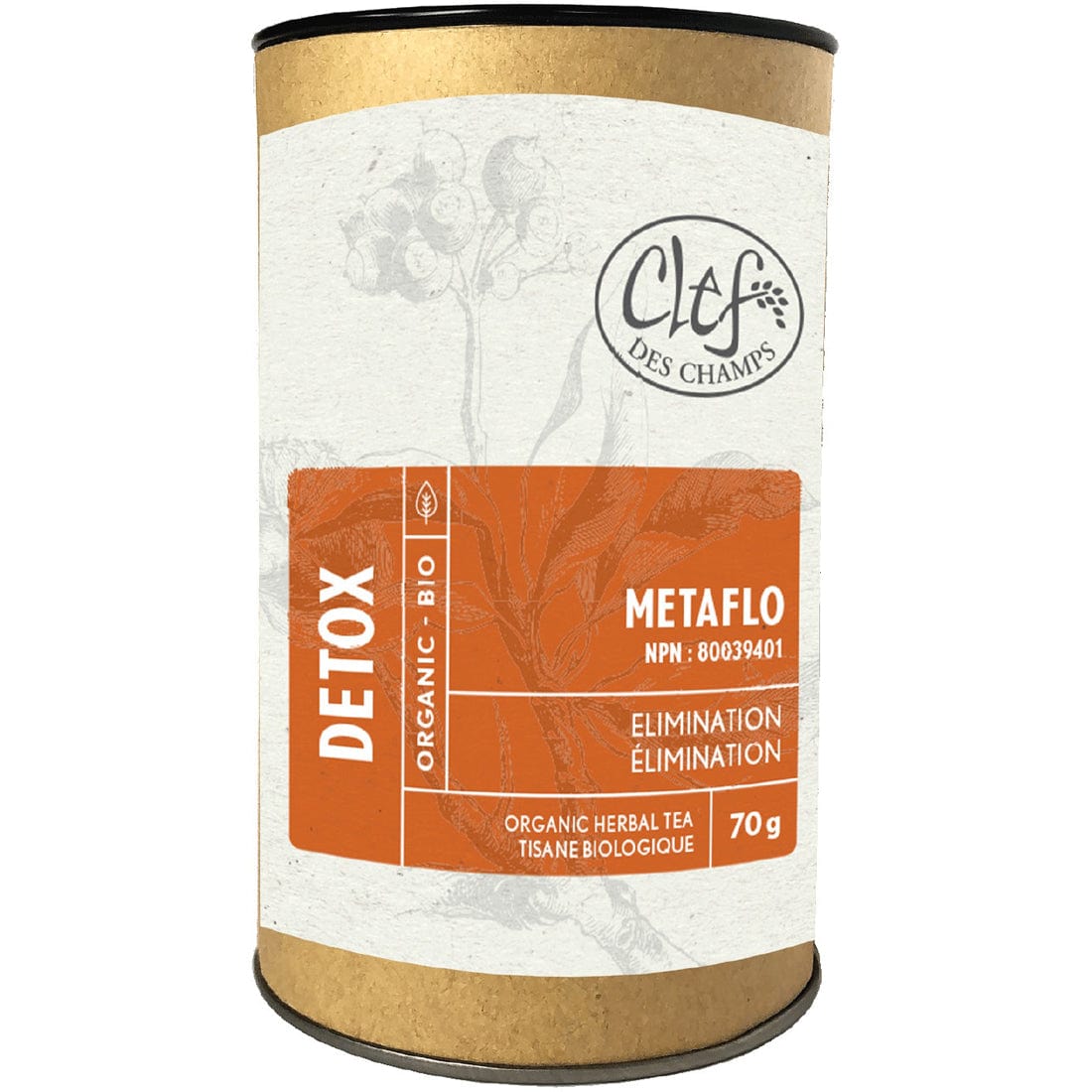 Clef des Champs Metaflo Organic Loose Tea, Case of 6 x 70g