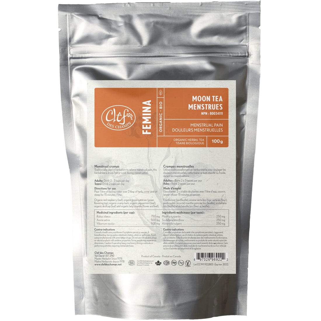 Clef des Champs Moon Tea Organic Loose Herb, 100g
