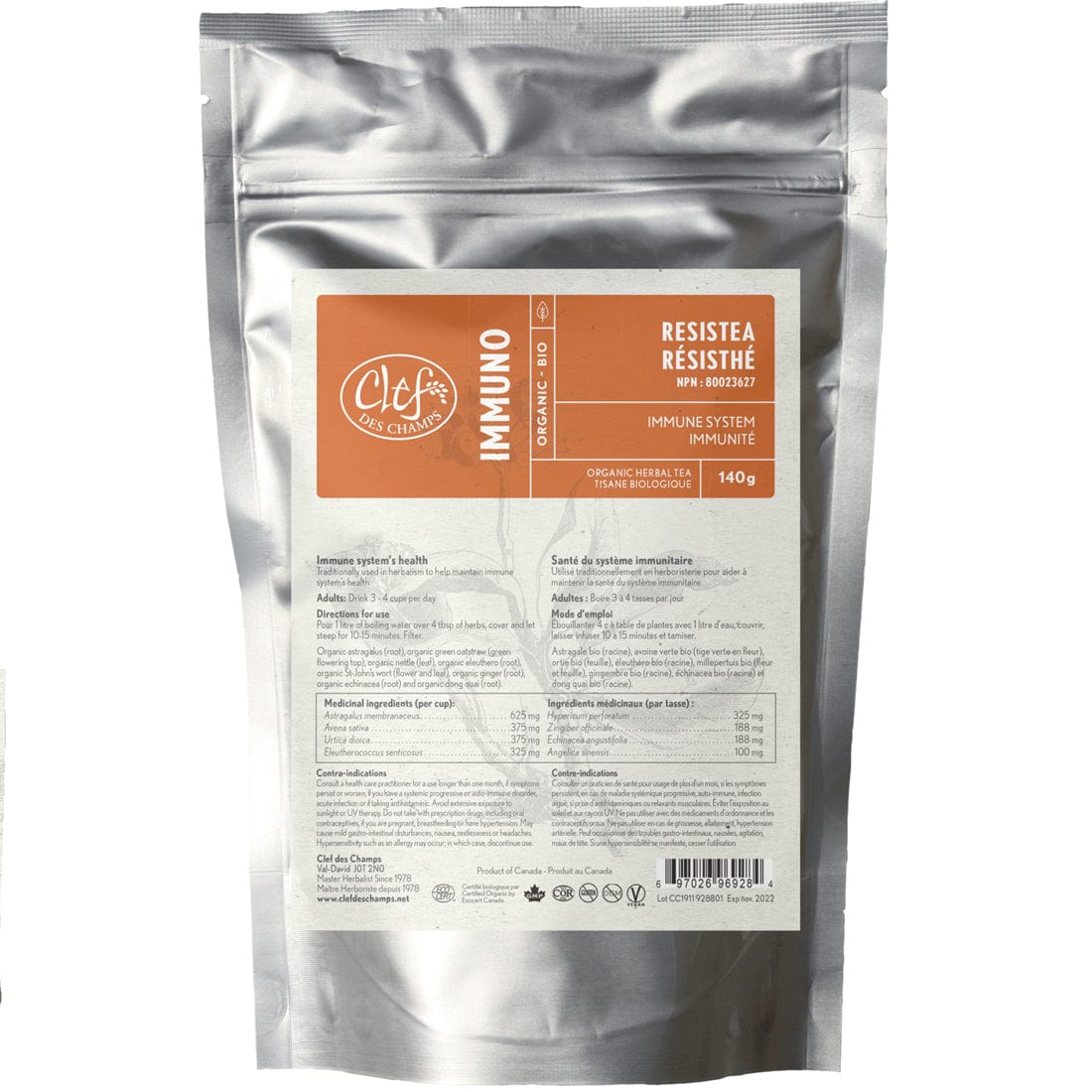 Clef des Champs Resistea Organic Loose Herb, 140g