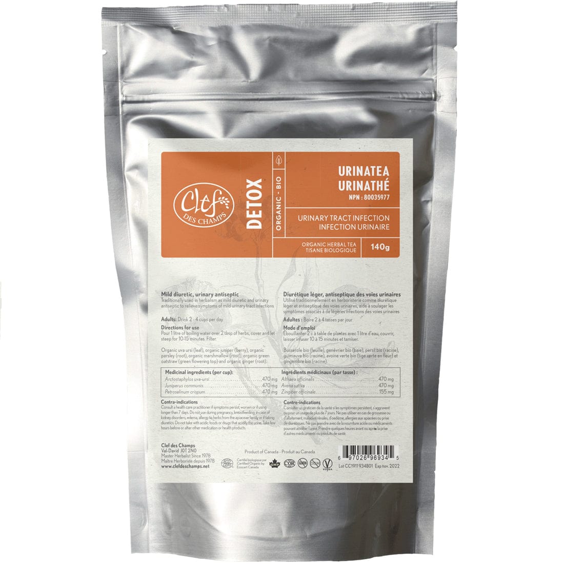 Clef des Champs Urinatea Organic Loose Herb, 140g