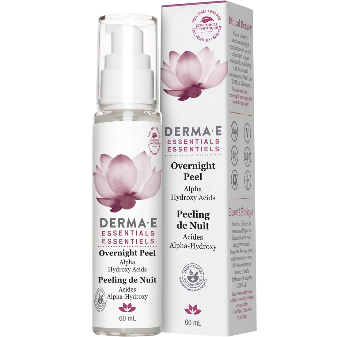 Derma E Overnight Peel, AHAs, 60ml