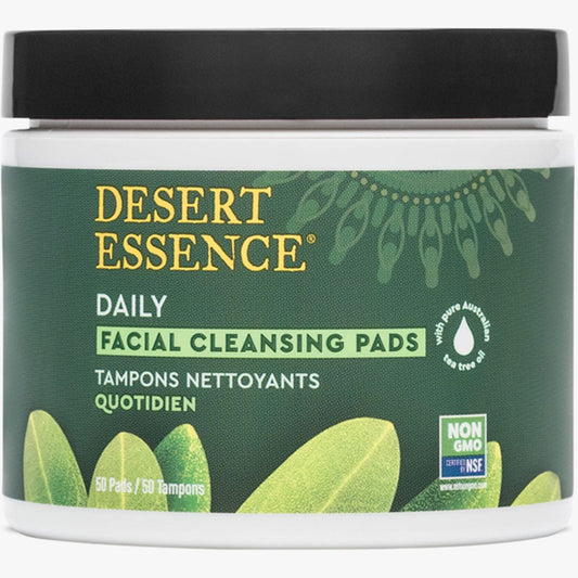 Desert Essence Natural Cleansing Pads With Tea Tree Oil, 50 pads