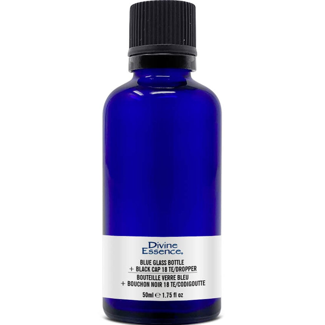 Divine Essence Black Glass Bottle Plus Black Cap