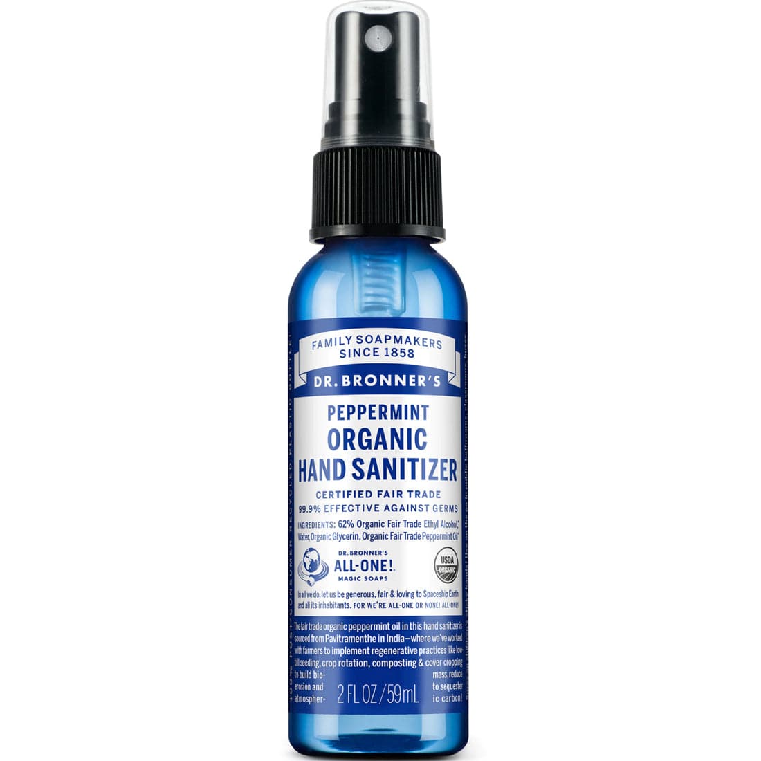 Dr. Bronner's Organic Hand Sanitizer, 59ml