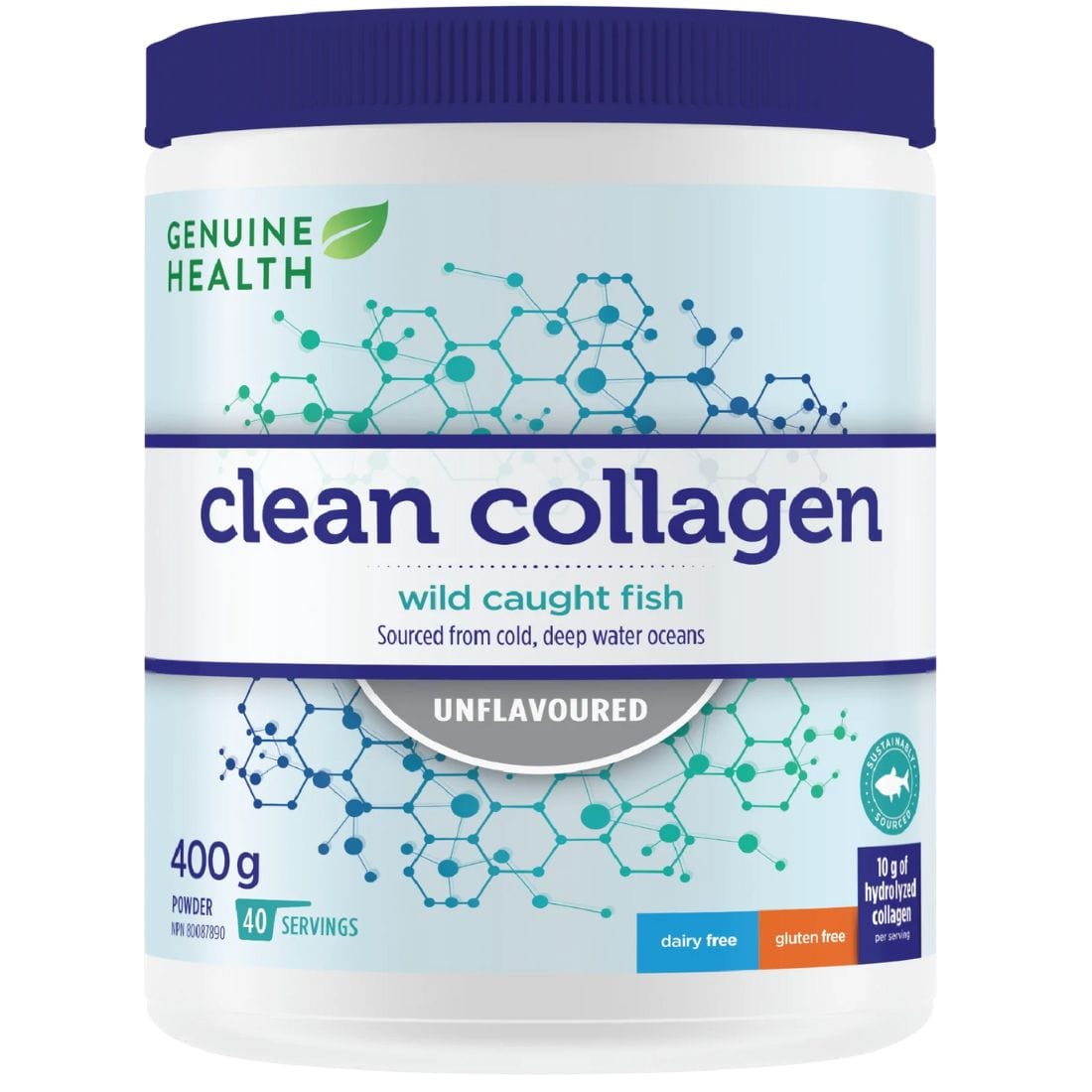 Genuine Health Clean Collagen Marine Collagen Powder, Wild Caught, Non-GMO
