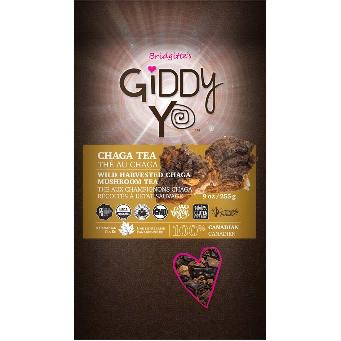 Giddy Yoyo Raw Chaga, Tea Cut (Canada)