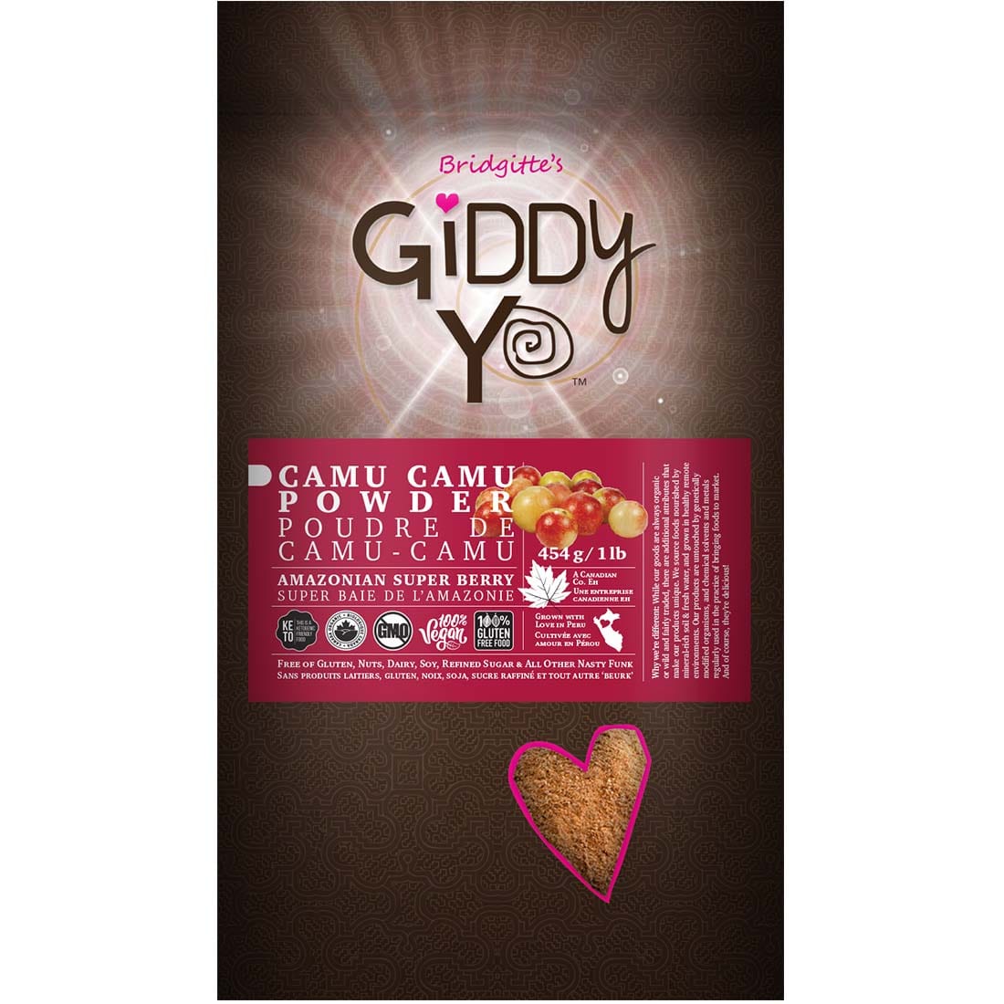 Giddy Yoyo Raw Organic Camu Camu Powder (Peru) Certified Organic, 113g