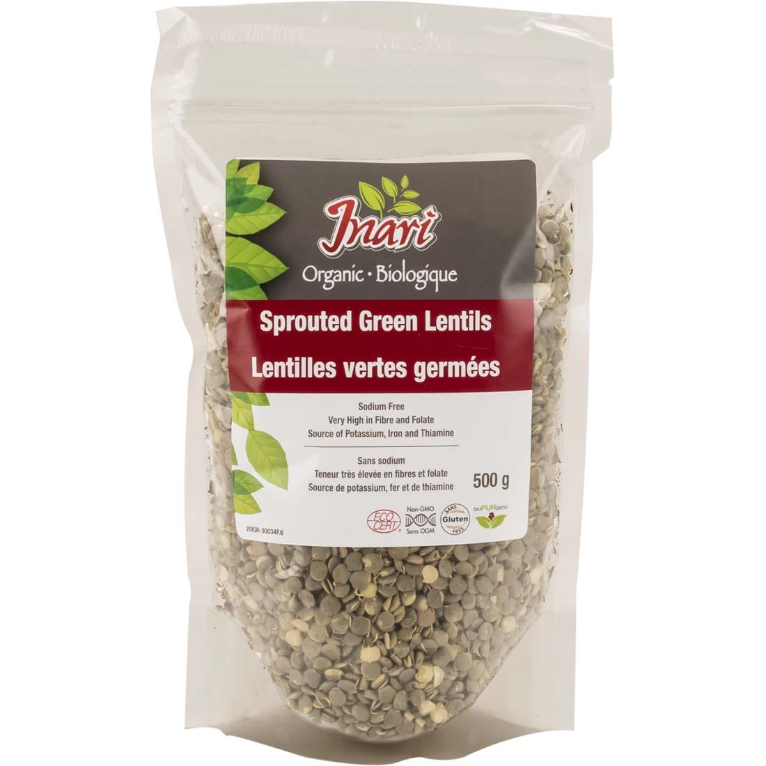 Inari Organic Green Lentils Sprouted, 500g