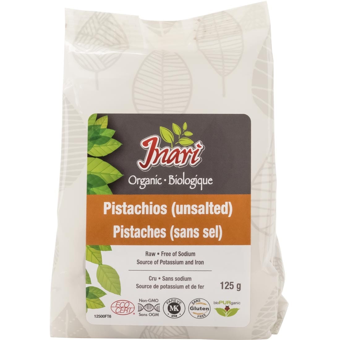 Inari Organic Pistachios Raw, No Salt, 125g