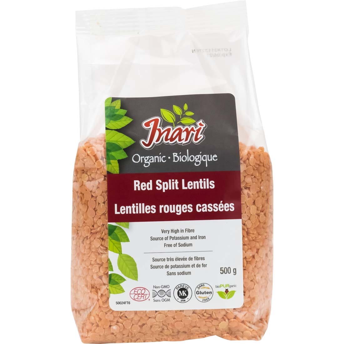Inari Organic Red Lentils (Split), 500g