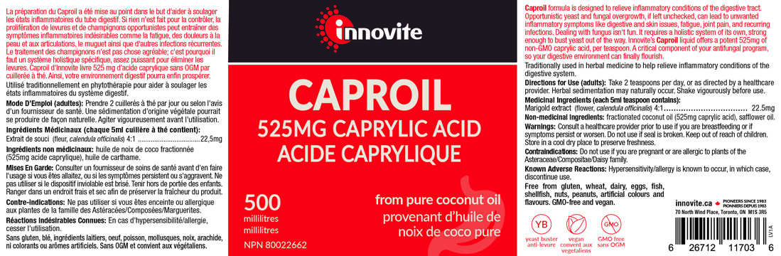 Innovite Caproil Liquid (525mg Caprylic Acid), 500ml