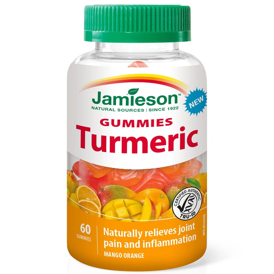Jamieson Turmeric Gummy 250mg, Mango Peach Flavour, 60 Gummies