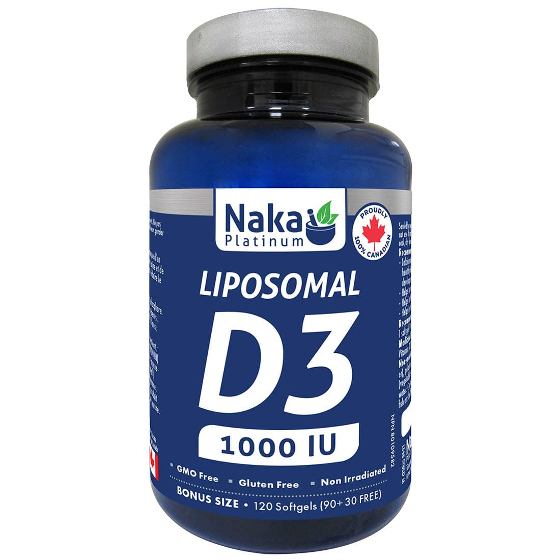 Naka Platinum Liposomal D3 1000IU in Phospholipids, 120 Softgels