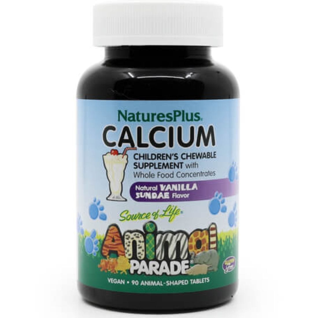 Nature's Plus Animal Parade Calcium Chews, Sugar Free, 90 Animal-Shaped Chewable Tablets