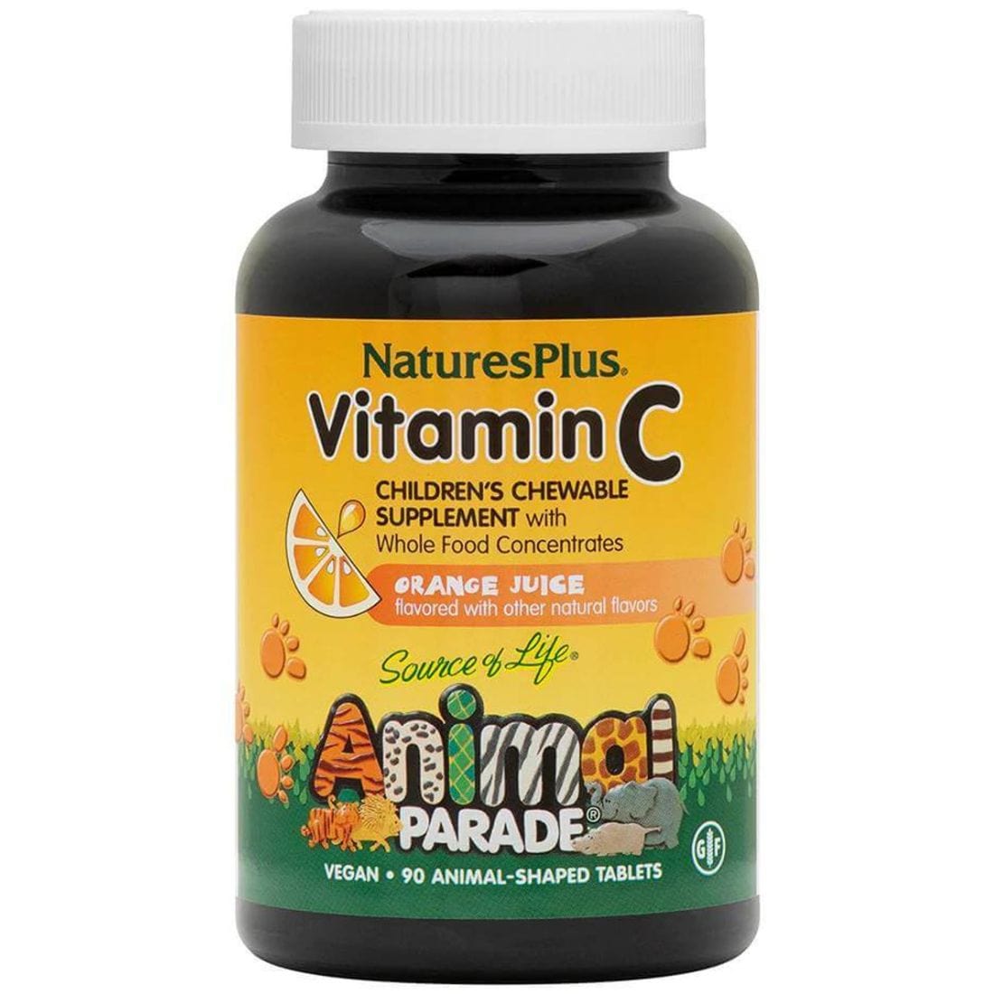 Nature's Plus Animal Parade Vitamin C Chews, 90 Animal-Shaped Chewable Tablets