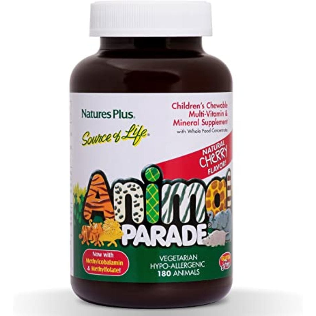 Nature's Plus Animal Parade Chewable Multivitamin & Multimineral for Kids, Assorted Natural Flavours