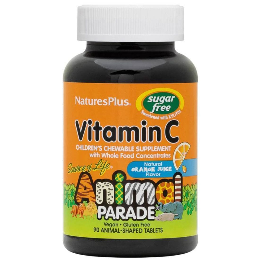 Nature's Plus Animal Parade Vitamin C Chews, Sugar Free, 90 Animal-Shaped Chewable Tablets