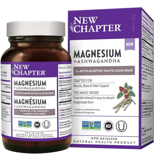 30 Tablets |  New Chapter Magnesium and Ashwagandha