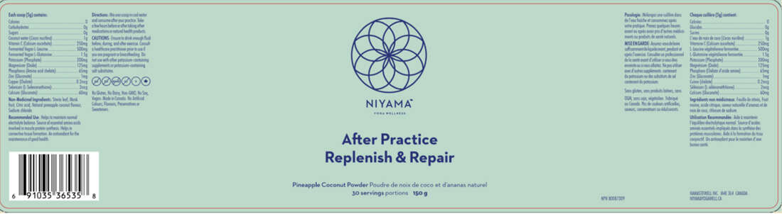 Niyama Yoga Wellness After Practice Replenish & Repair