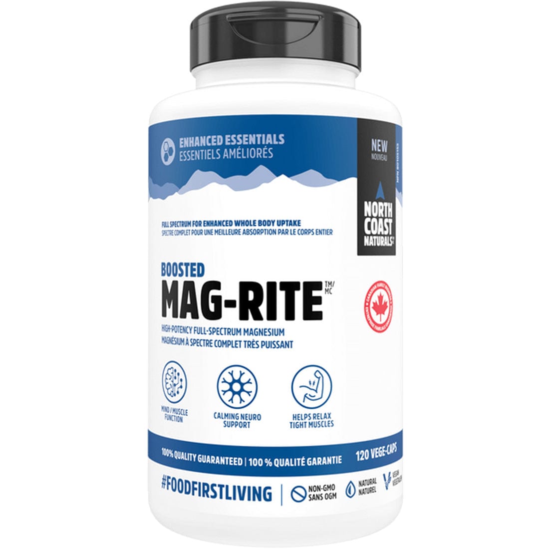 North Coast Naturals Boosted Mag-Rite, Magnesium 210mg, 120 Vege-Caps