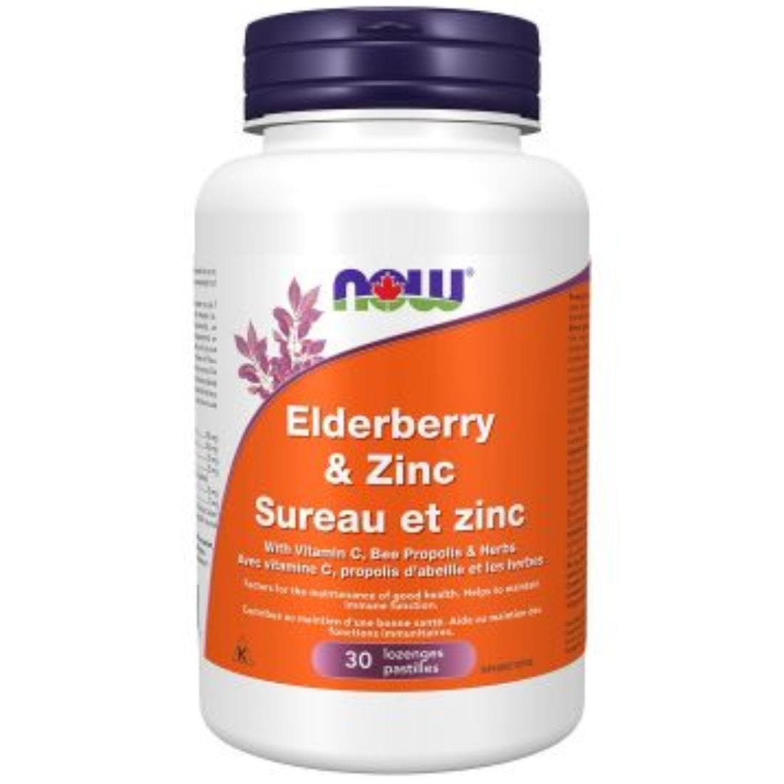 NOW Elderberry and Zinc Plus Vitamin C, 30 Lozenges