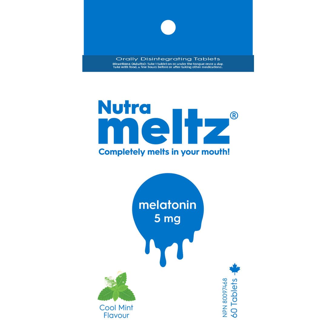 Nutrameltz Melatonin 5mg, 60 Orally Dissolving Tablets